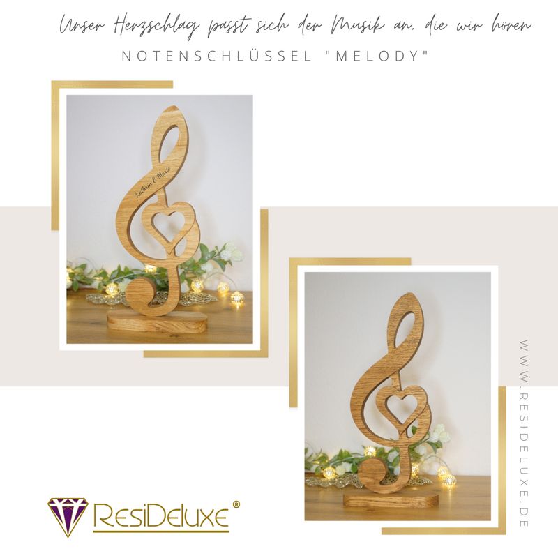 Notenschlüssel "MELODY" (Eiche oder Eiche dunkel veredelt)