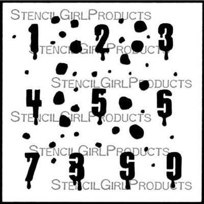 StencilGirl Stencil - Number Drips