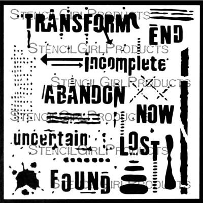 StencilGirl Stencil - Text and Texture Transform