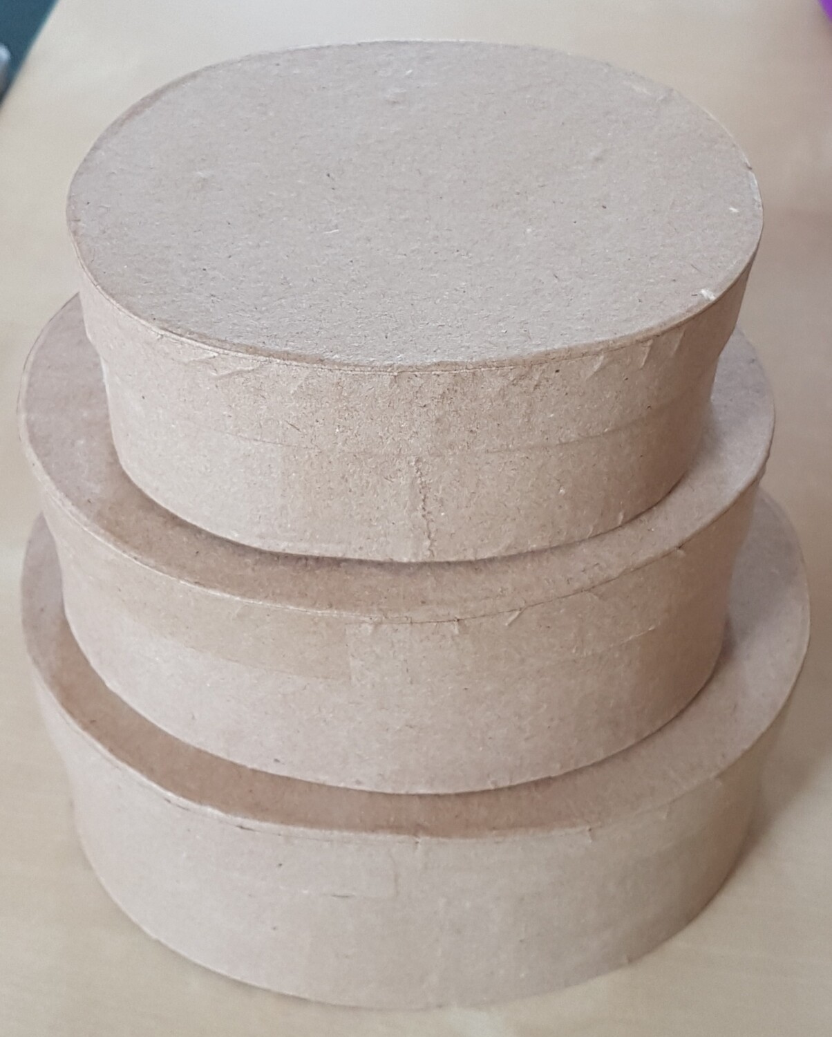 Papier-Mache Boxes - Oval (set of 3)