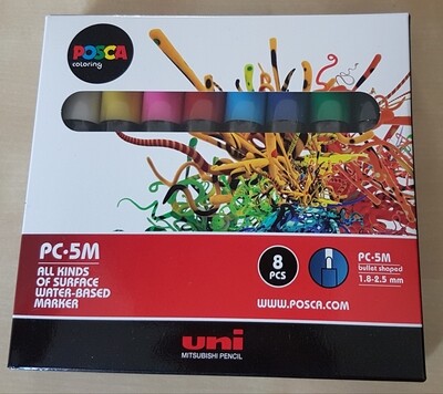 Posca Marker Pens PC-5M Pack of 8 Asstd Posca Marker Pens PC-5M Pack of 8 Asstd