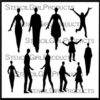 StencilGirl Stencil - Small Figures People