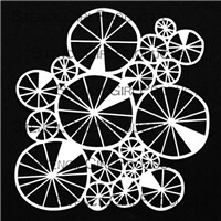 StencilGirl Stencil - Spoked Wheels Collage