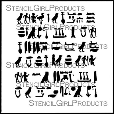StencilGirl Stencil - Egyptian Hieroglyphics