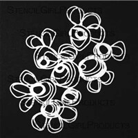 StencilGirl Stencil - Modern Buds