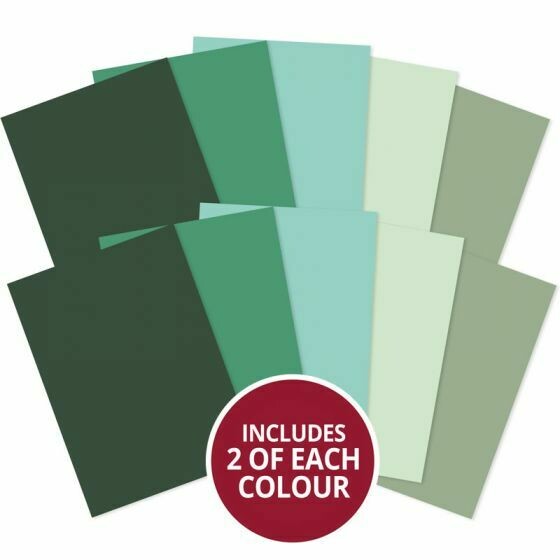 Hunkydory Adorable Scorable. 350gsm, 10 A4 sheets - Greens