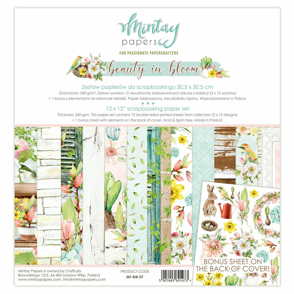 Mintay 12 x 12 paper set - Beauty in Bloom