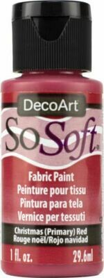 DecoArt SoSoft Fabric Paint - Christmas (Primary) Red