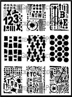 StencilGirl Stencil - ATC Mixup Apter
