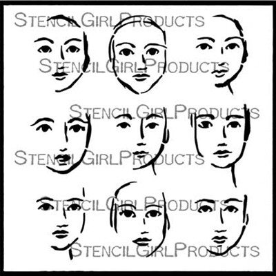 StencilGirl Stencil - Faces in the Crowd