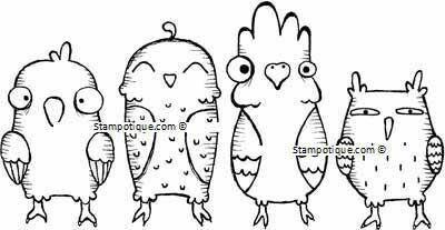 Stampotique - Birdy Up (cling-mount)