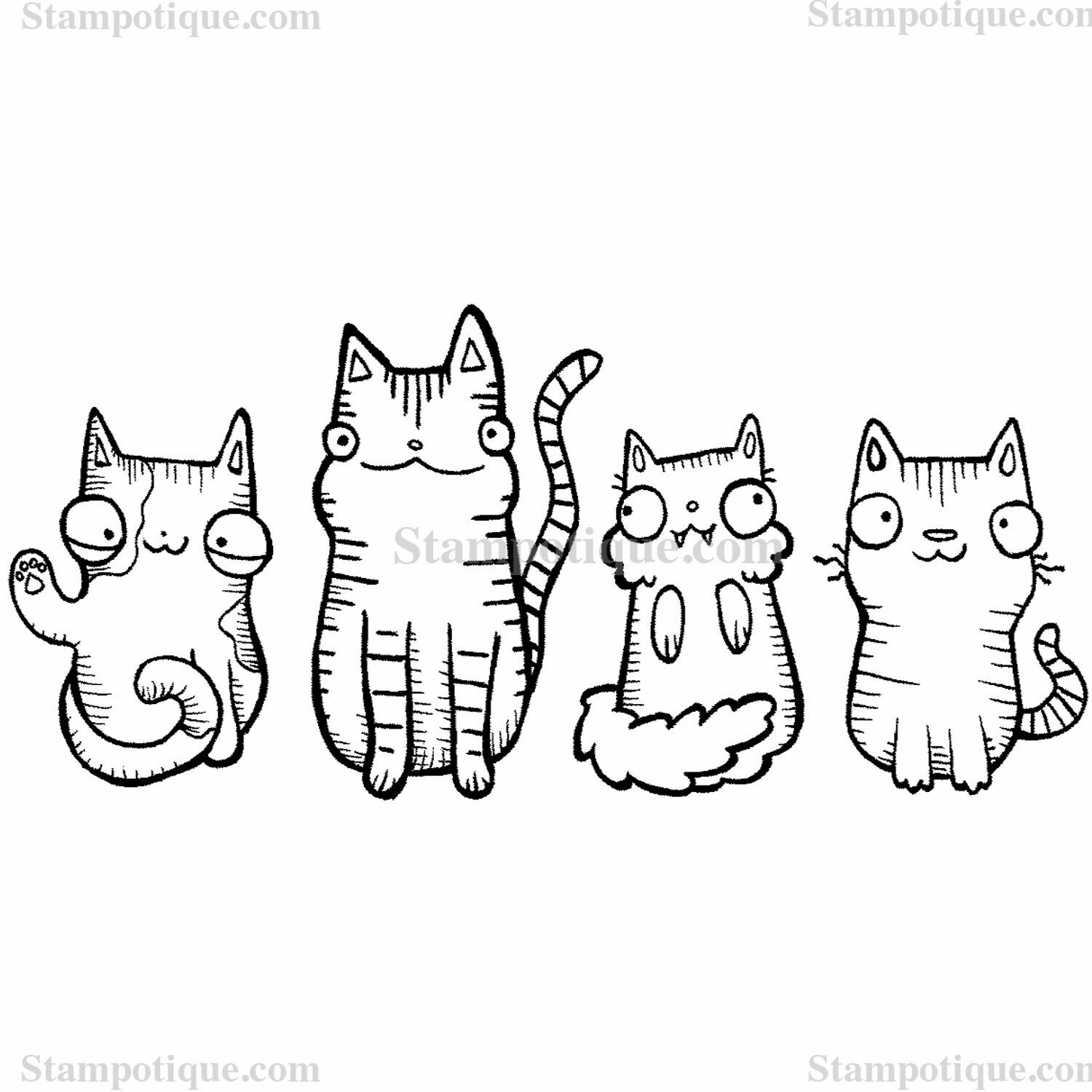 Stampotique - Kitty Squad (Wood Mount)