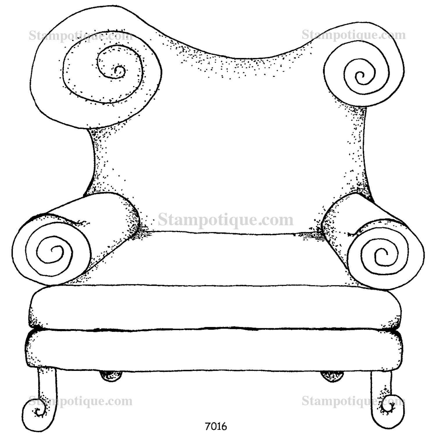 Stampotique - Spiral Velvet Chair (cling mount)