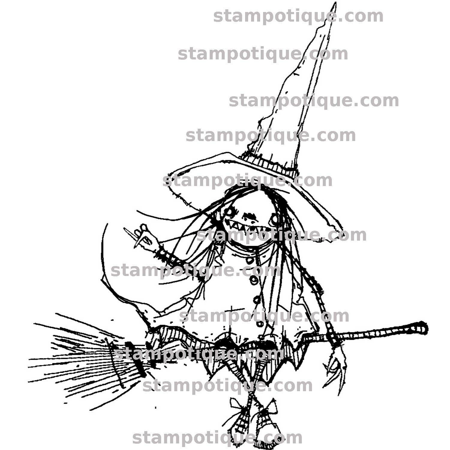 Stampotique - Ride the Broom (cling mount)
