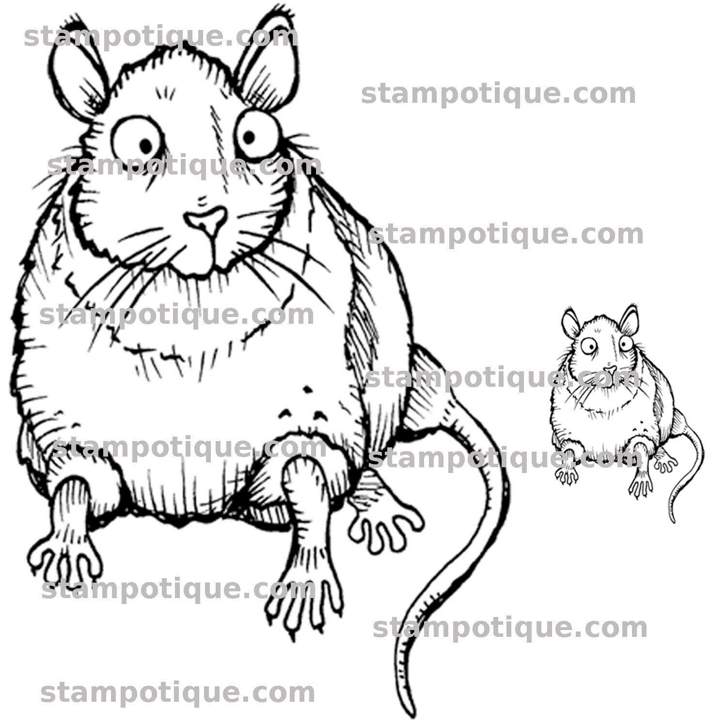 Stampotique - Rat with baby (cling mount)