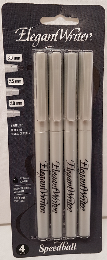 Speedball Elegant Writer Set of 4 assorted tips - Black