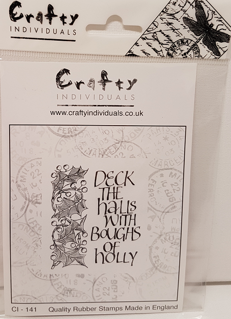 Crafty Individuals Rubber Stamp - Deck the Halls Calligraphy