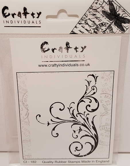 Crafty Individuals Rubber Stamp - Large Elegant Swirl