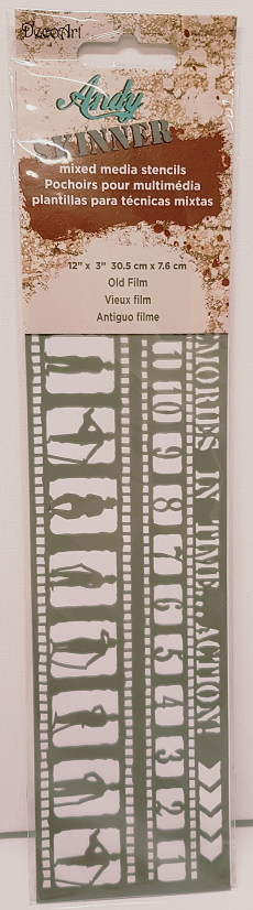 DecoArt - Andy Skinner stencil 12x3 - Old Film