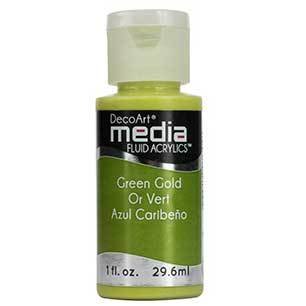DecoArt Media Fluid Acrylic - Green Gold