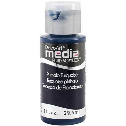 DecoArt Media Fluid Acrylic - Phthalo Turquoise