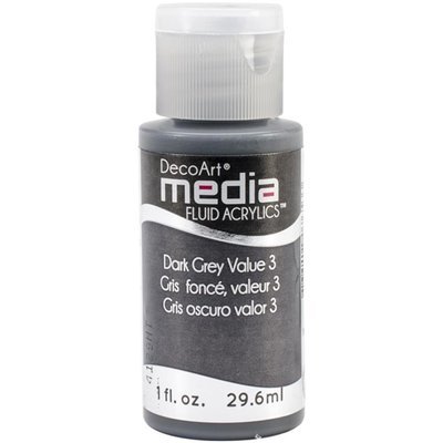 DecoArt Media Fluid Acrylic - Dark Grey Value 3