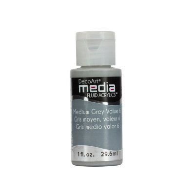 DecoArt Media Fluid Acrylic - Medium Grey Value 6