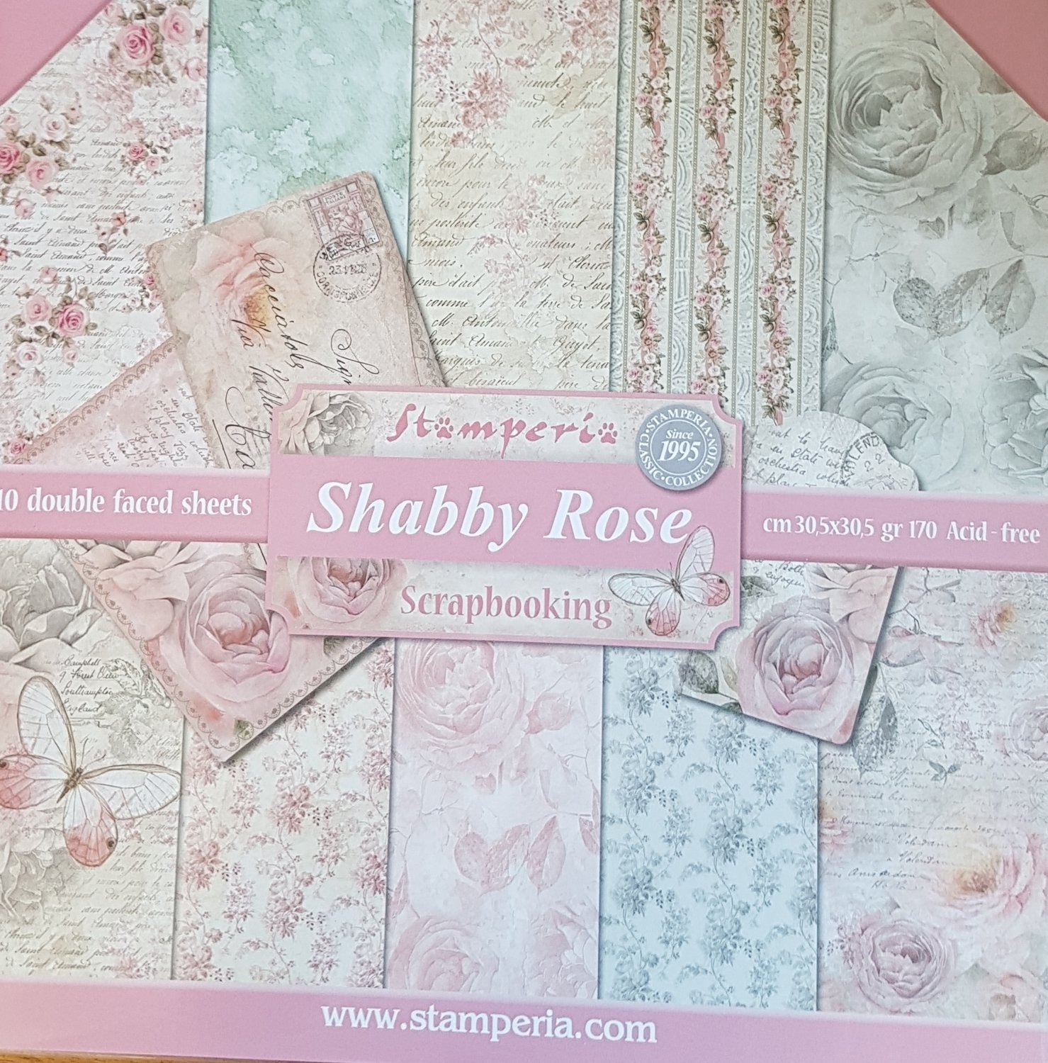 Stamperia Shabby Rose 12 x 12 paper pack