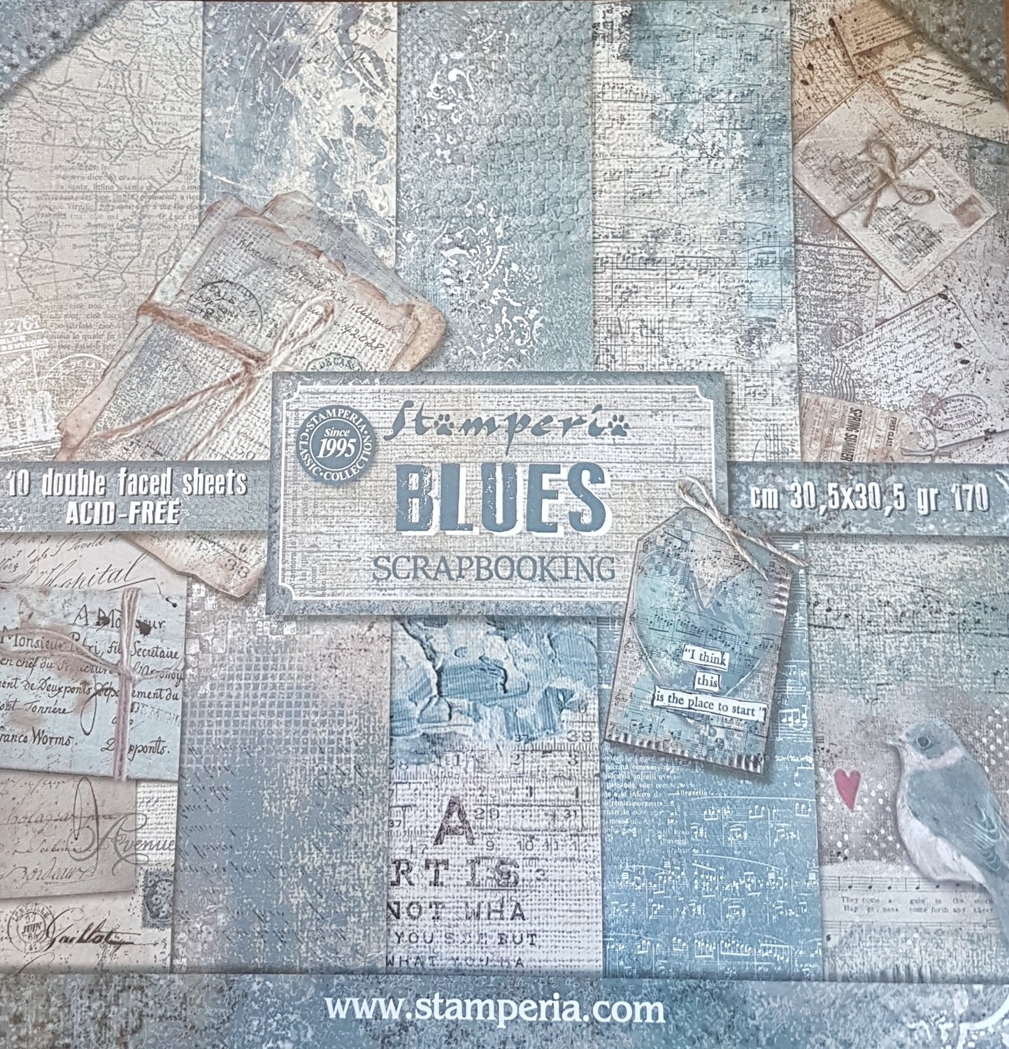Stamperia Blues 12 x 12 paper pack
