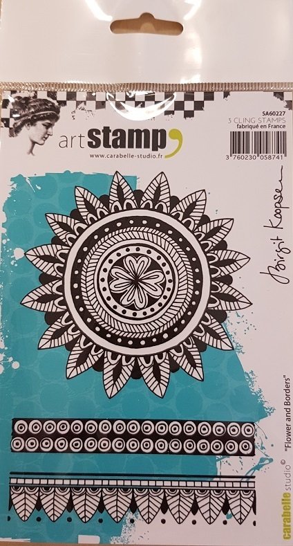 Carabelle Studio - Flower and Borders Cling Stamps A6