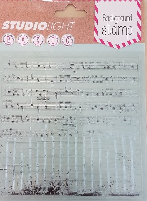 Studio Light clear background stamp 6&quot; x 6&quot; - Music &amp; Grid