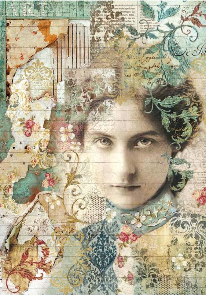 Stamperia A4 Decoupage Rice Paper - Time Is An Illusion Face