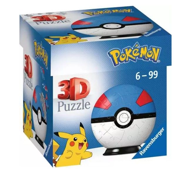 Pokémon Great Ball Pokébal – 3D Puzzel (54 stukjes)
