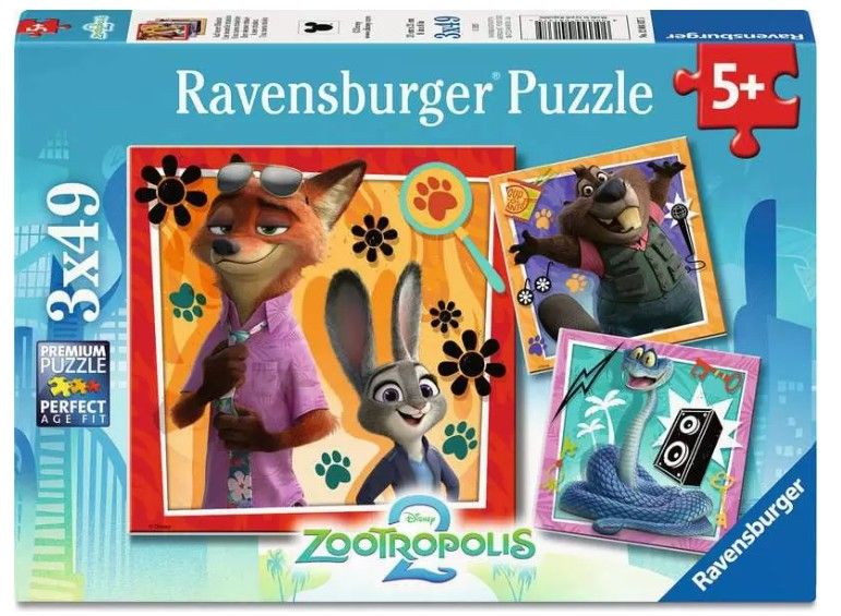 Zootropolis 2 puzzle - 3x 49 pieces