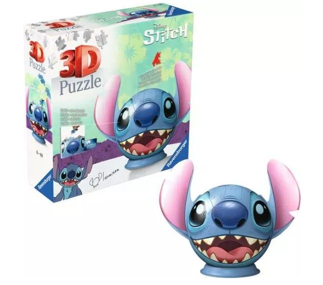 Assemblez Stitch avec ce puzzle 3D de 72 pièces avec oreilles ! Donnez vie au petit alien bleu préféré de Disney grâce à un puzzle 3D unique. Avec 72 pièces solides, les enfants peuvent construire Stitch, y compris ses oreilles emblématiques, pour un