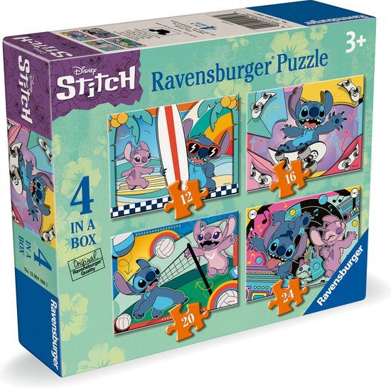 4-in-1 Puzzle: Stitch  (12+16+20+24 pieces)