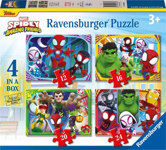 4-in-1 Puzzle: Spidey and his amazing friends (12+16+20+24 pieces)