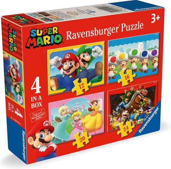 4-in-1 Puzzle: Super Mario  (12+16+20+24 pieces)