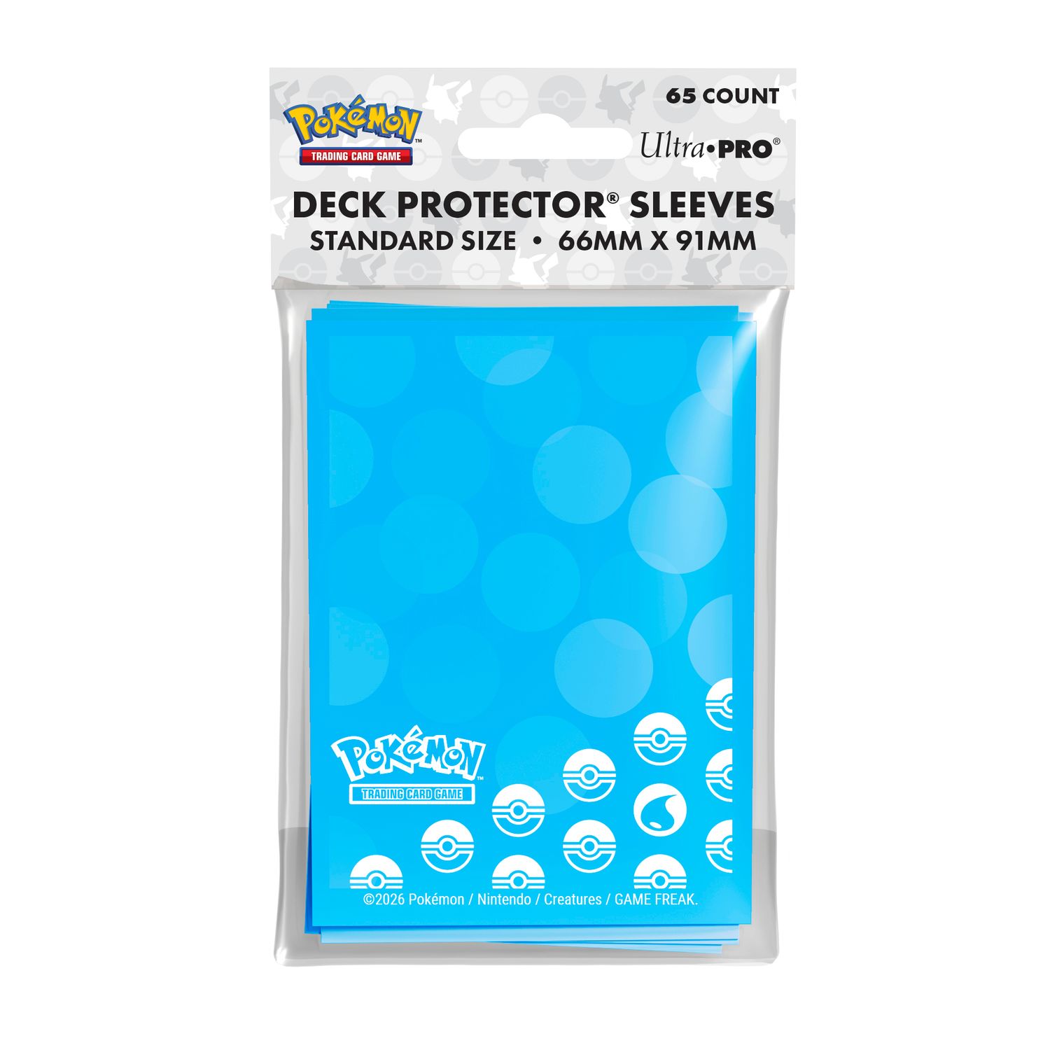 Pokémon - Water Energy 65pc Deck Protector Sleeves (66 x 91 mm)