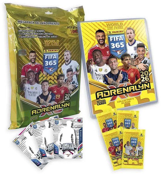 Panini Adrenalyn FIFA 365 25/26 Mega Starter Pack – Collector’s Album