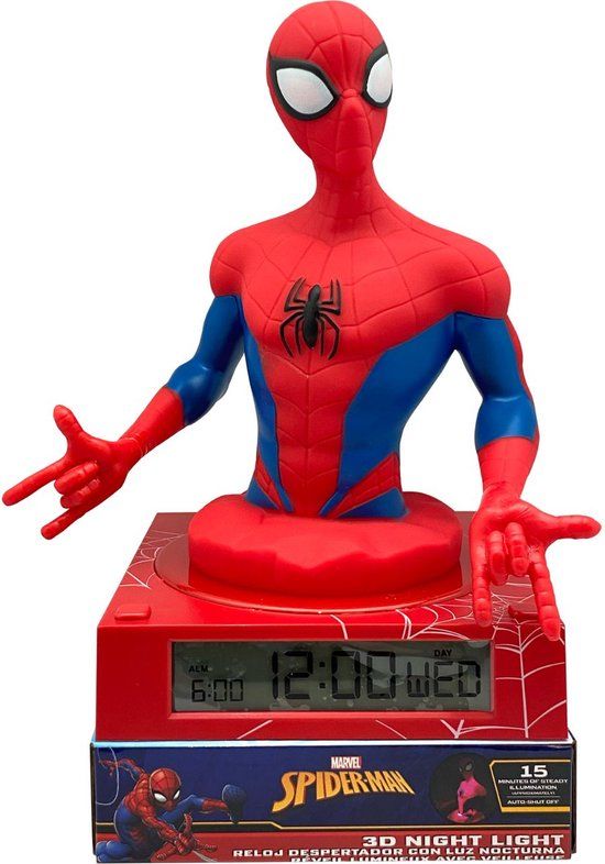 Spiderman 3D Night Light &amp; Alarm Clock