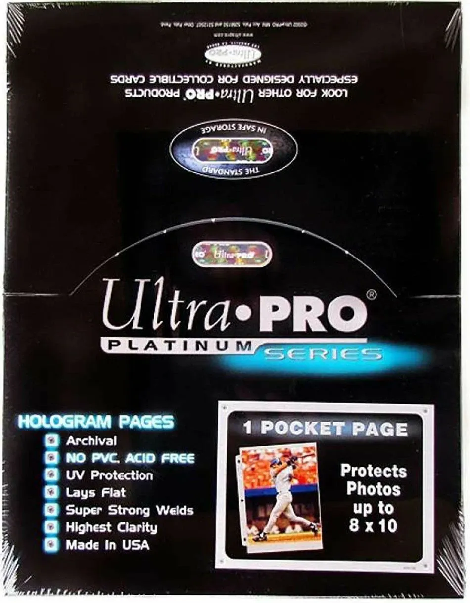 1-Pocket Platinum Page with 8 X 10 Pocket (100)