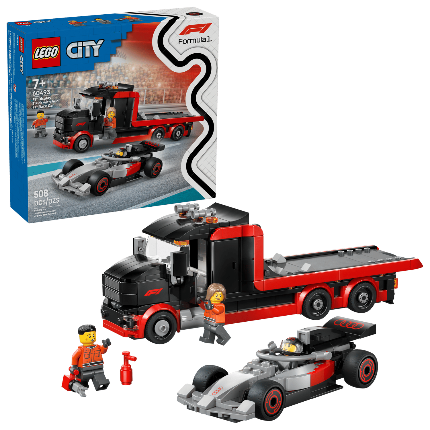 LEGO City Formula 1 F1 displaytruck met Audi F1 racewagen