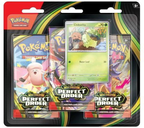 Pokémon TCG – Mega Evolution: Perfect Order 3 Booster Blister – Chikorita