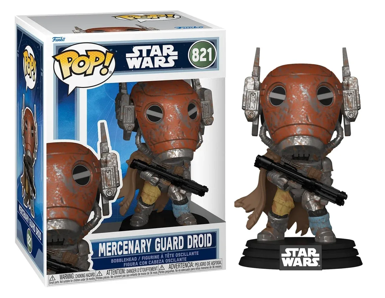 Funko - MANDALORIAN &amp; GROGU - POP Star Wars N° 821 - Mercenary Guard Droid