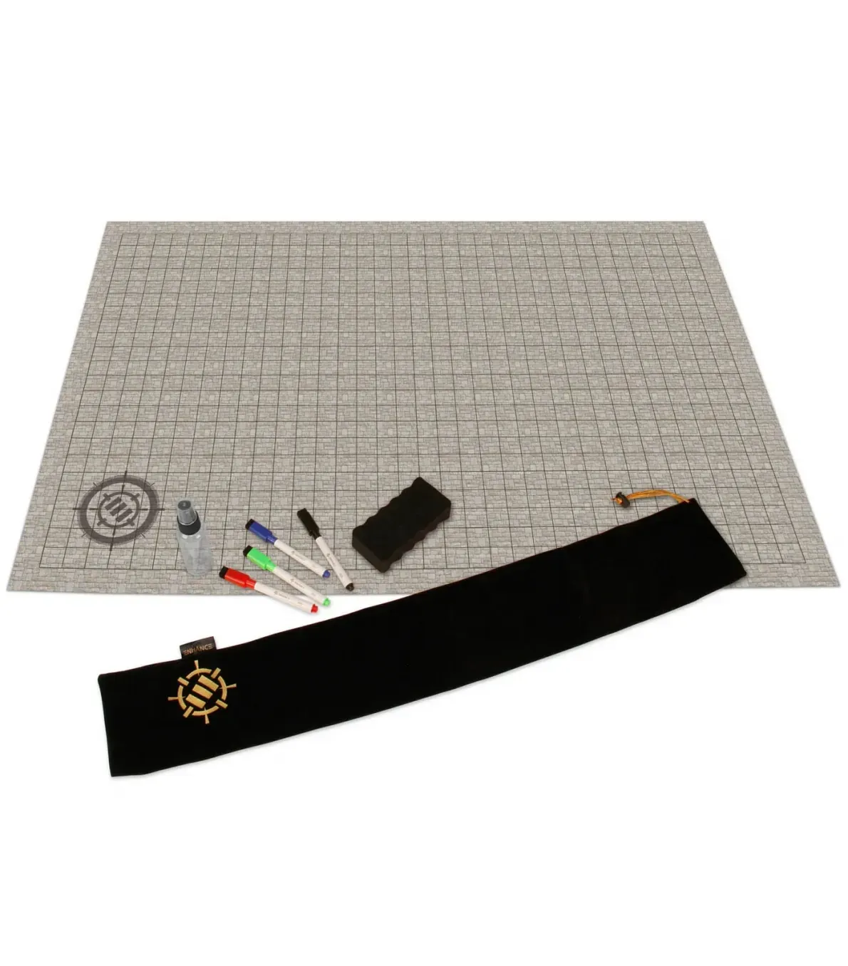 Reusable battle mat ft whiteboard surface in a detailed “Stone” design
