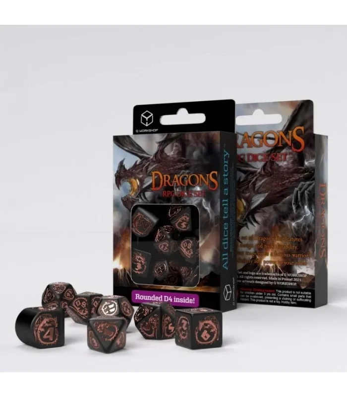 Dragons Modern Dice Set: Obsidian