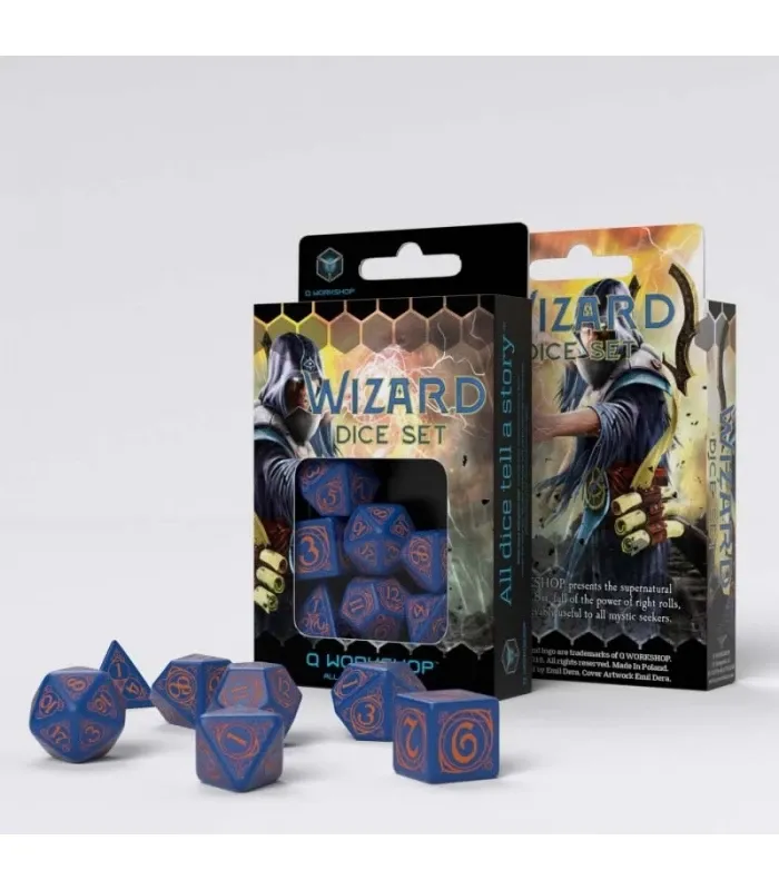 Dados Wizard Dark-blue &amp; orange Dice Set