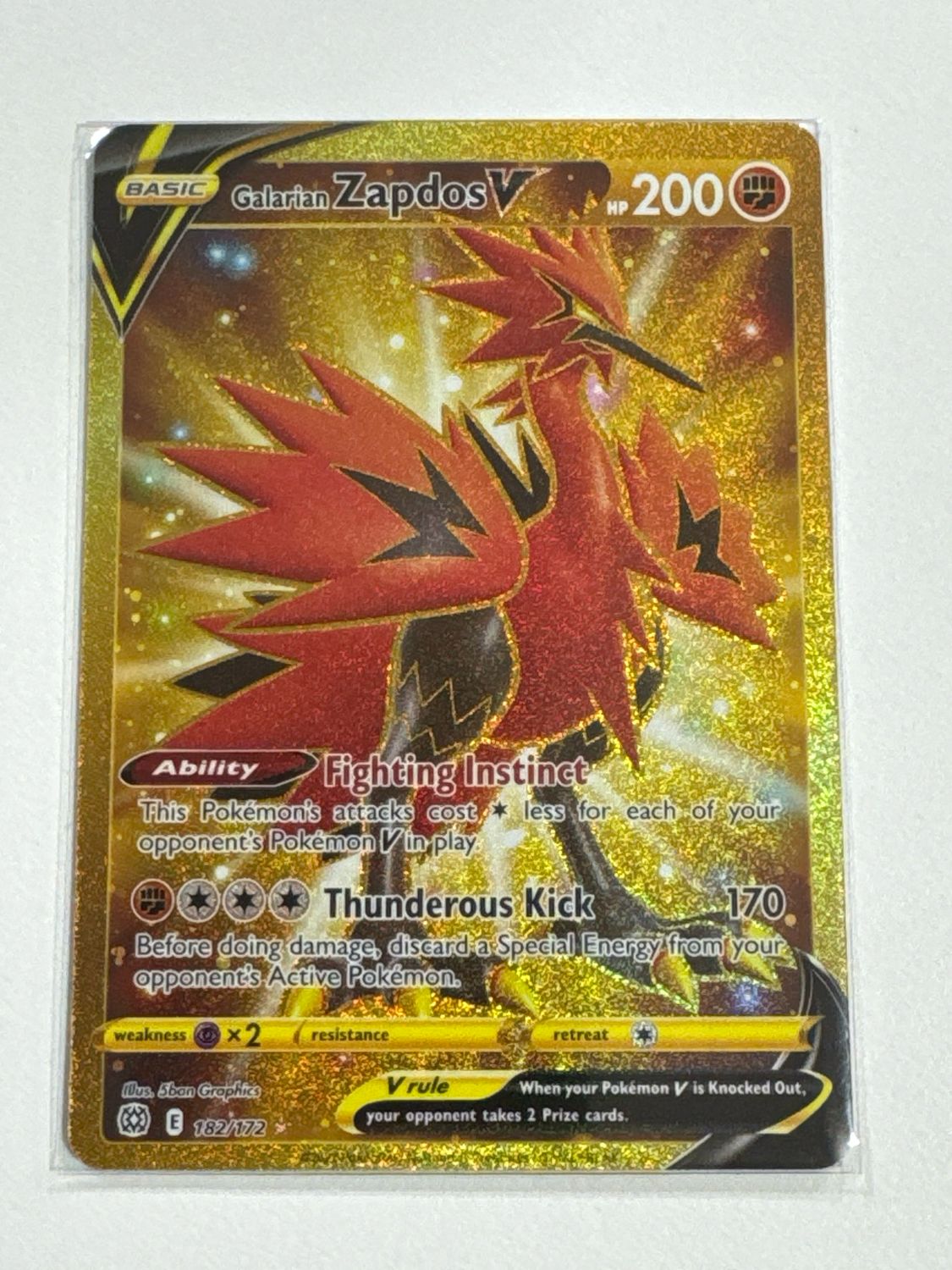 Pokemon TCG : Galarian Zapdos V (BRS 182) NM
