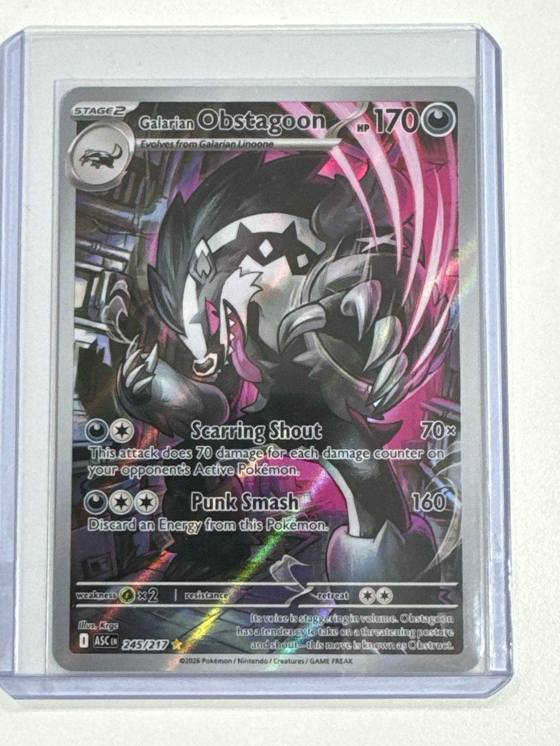 Pokemon TCG : Galarian Obstagoon (ASC 245) NM